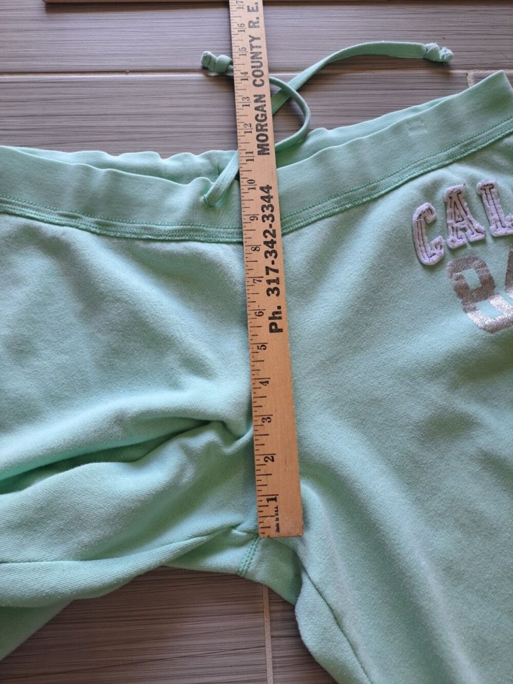 Y2K Mint Green Mossimo Supply Co. Cali 84 Lounge Pants XXL Spell Out College - Picture 12 of 12